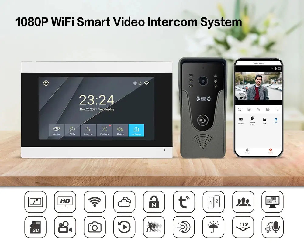 Smart wireless video intercom with touchscreen
