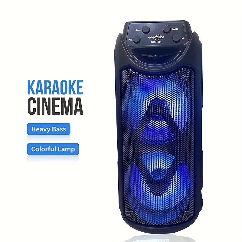 Portable outdoor wireless speaker with LED lights