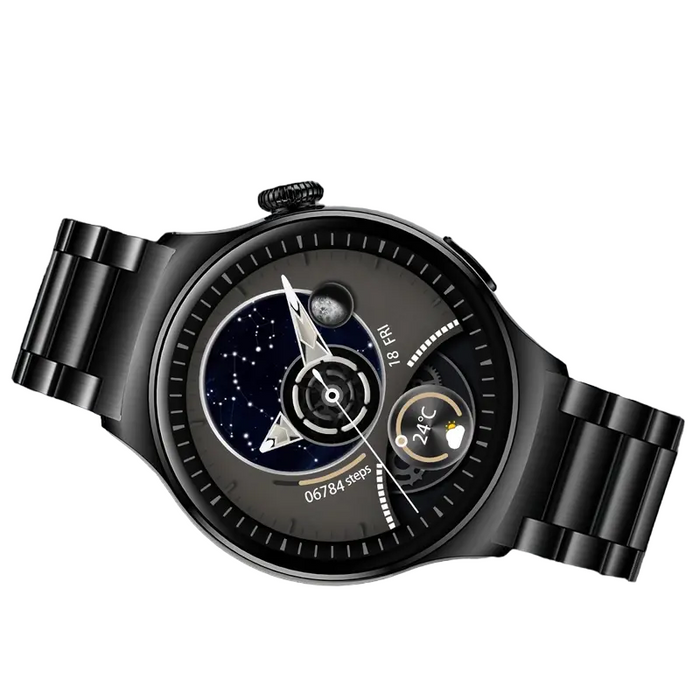 Sportig smartwatch med stor skärm för män, svart