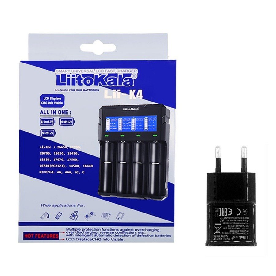 Chargeur intelligent de piles LiitoKala Lii-K4