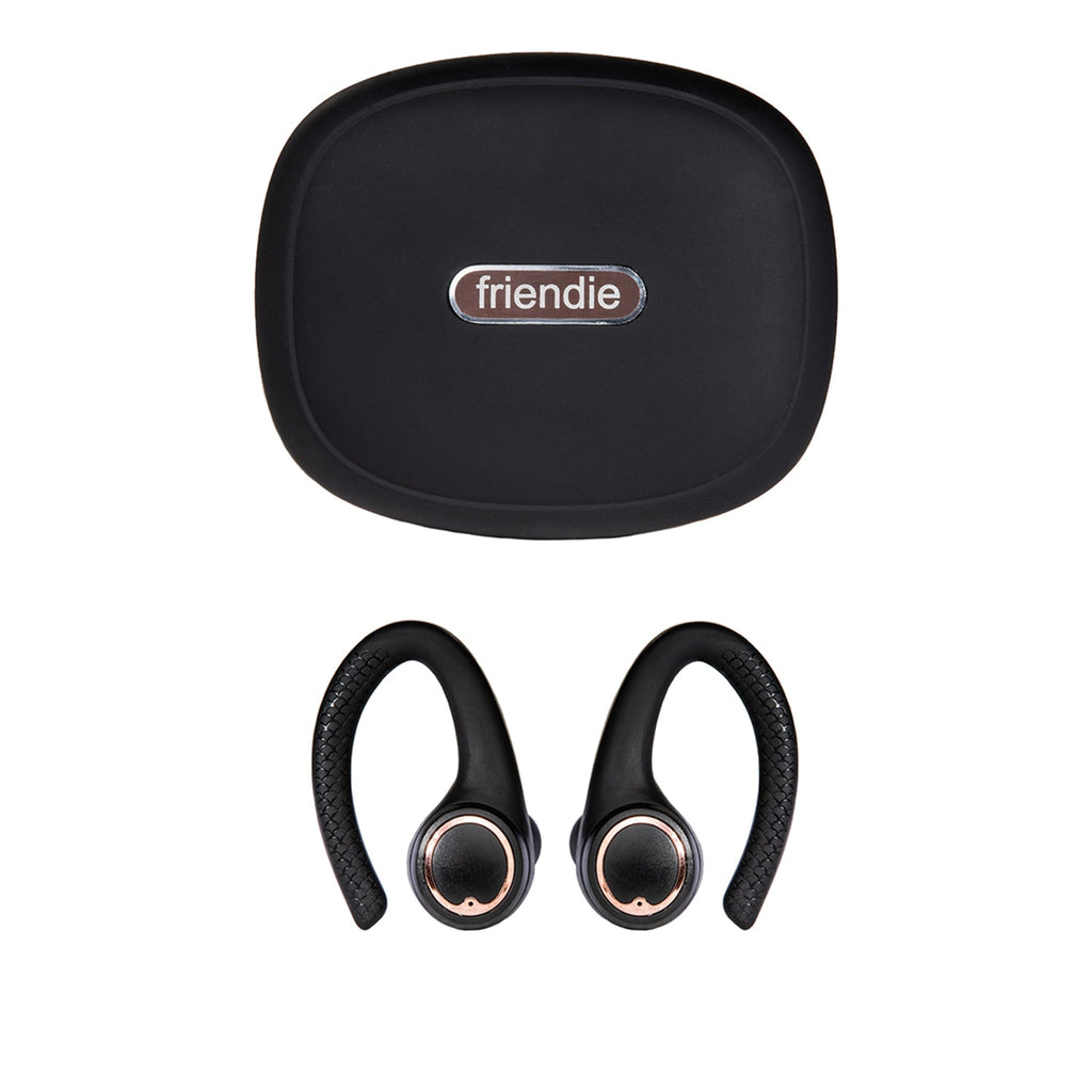 Matte black and rose gold AIR Active 2.0 sports earbuds