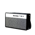 Portable Bluetooth Speaker With Retro Lychee Pattern (Black)-0