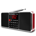 Red digital stereo FM radio receiver