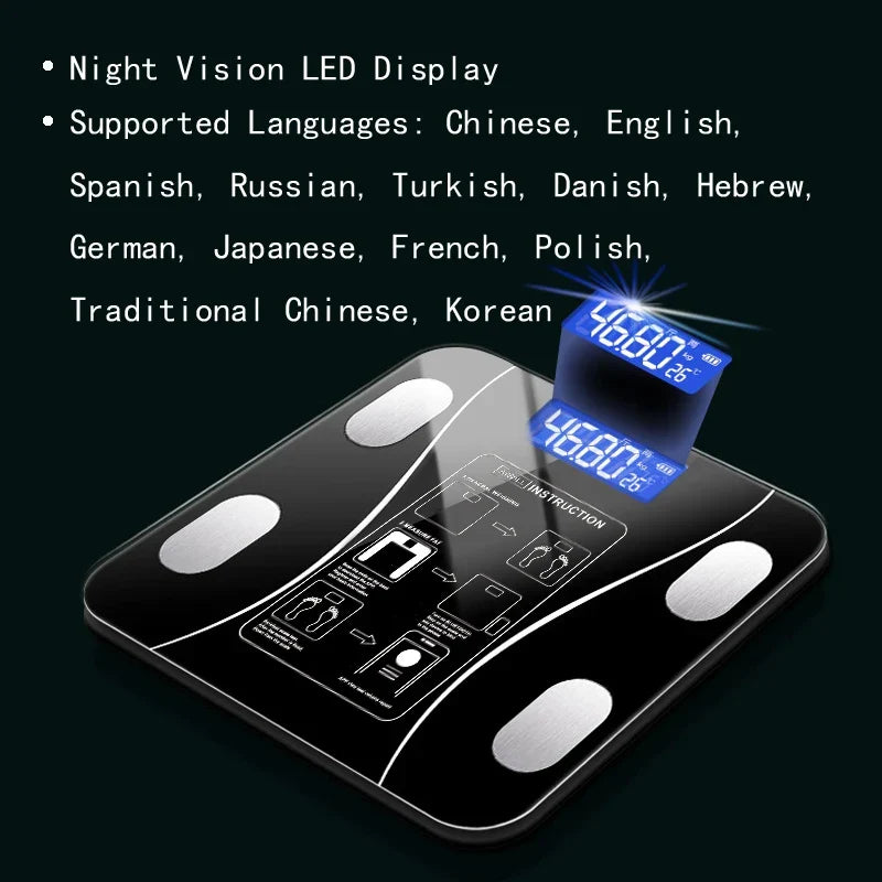 Balance impédancemètre connectée Bluetooth, noire