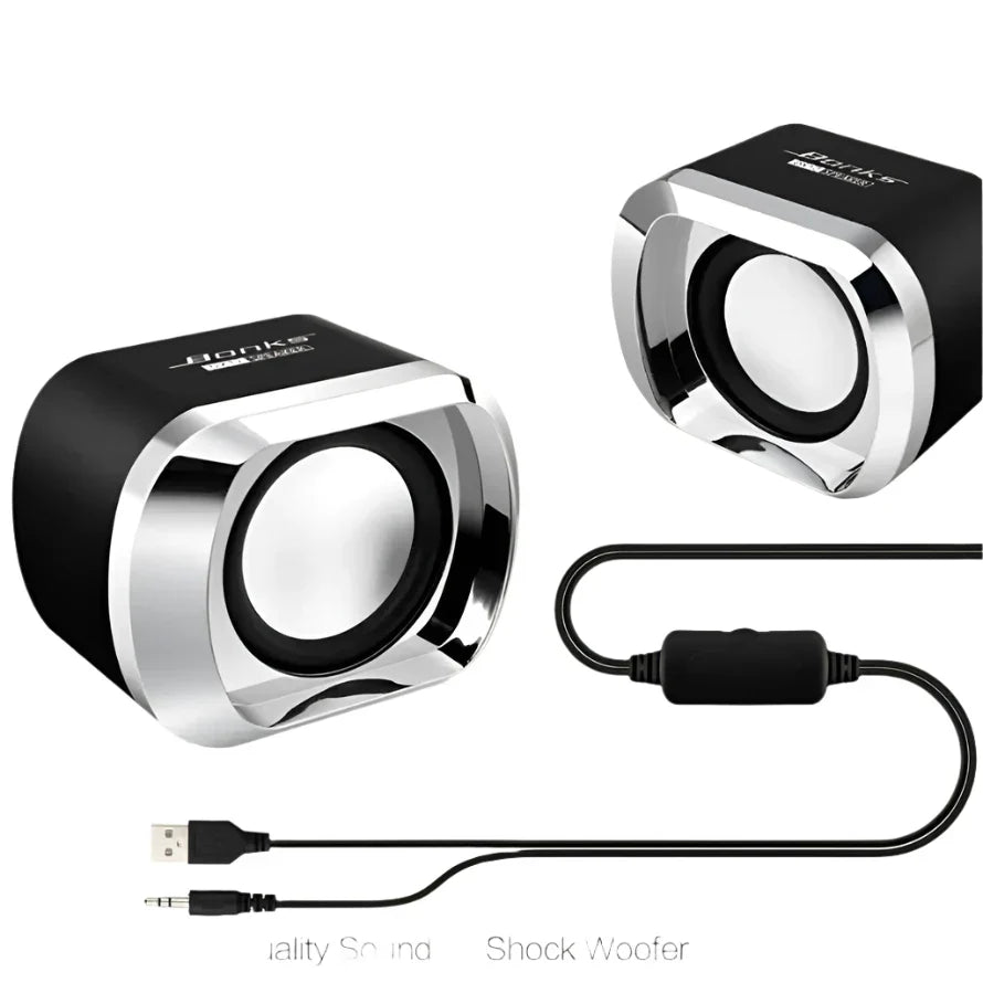 Enceintes pour ordinateur avec caisson de basses, noires
