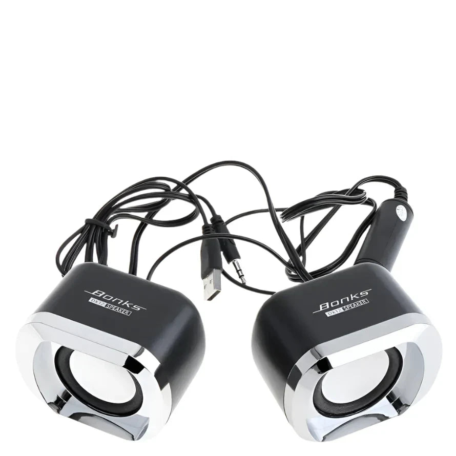 Portable Bass Computer Speakers with Subwoofer (Black)-0