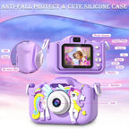 Unicorn-design children's mini camera with Full HD 1080p and 2-inch screen
