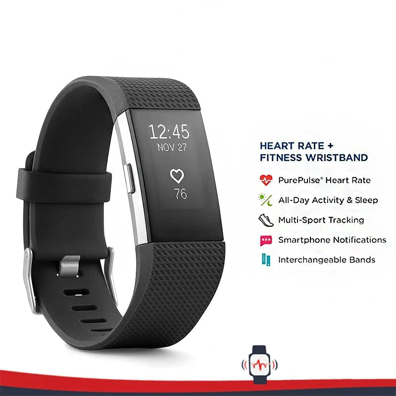 Bracelet d'activité connecté avec cardiofréquencemètre, noir