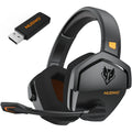 Casque de jeu sans fil à deux modes de connexion, orange