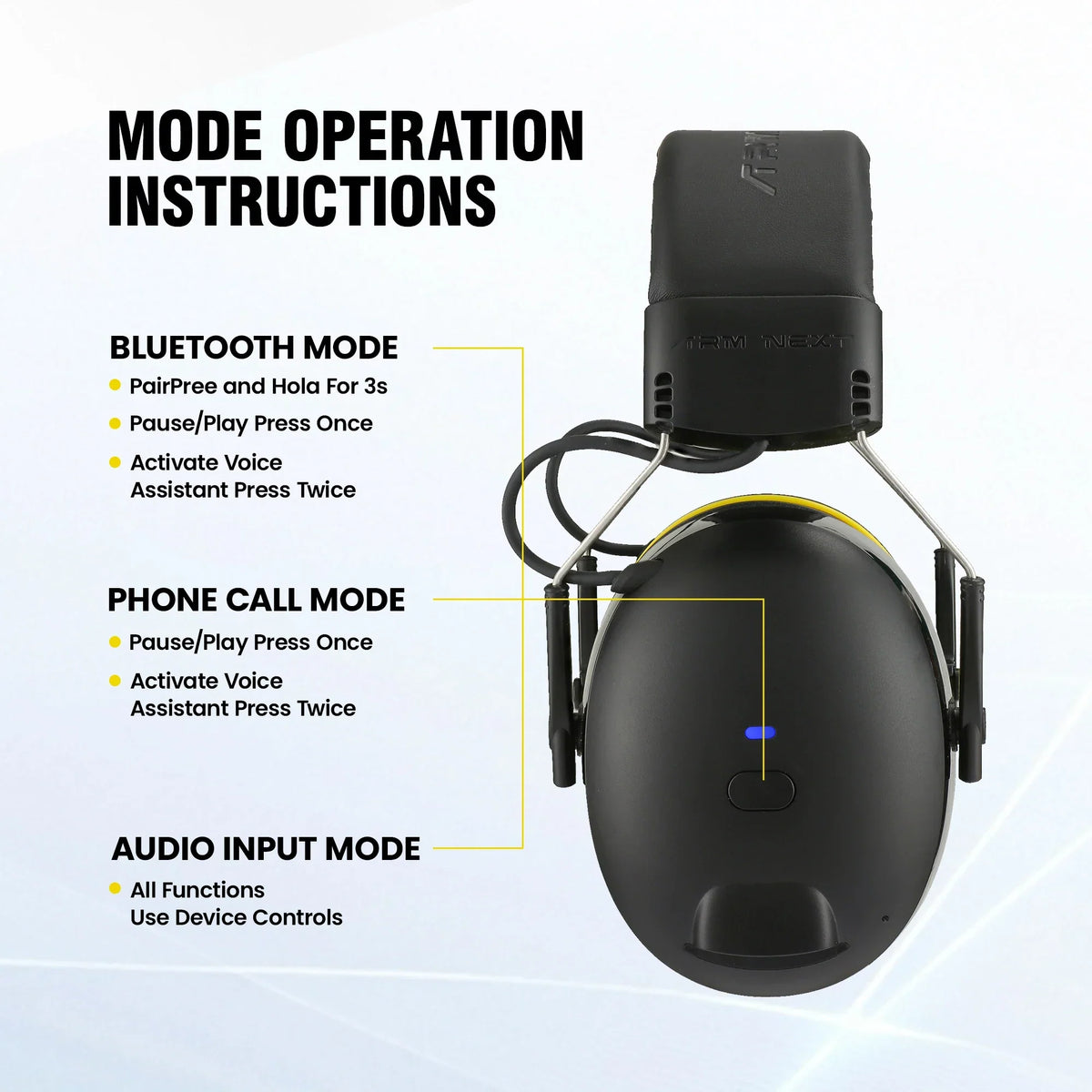 Casque antibruit rechargeable, jaune