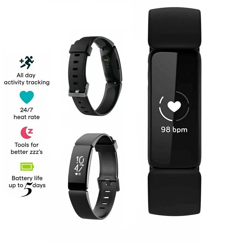 Bracelet connecté de santé et d'activité physique, noir