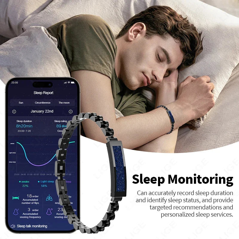 Black smart health band with pedometer