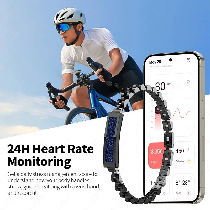 Black smart health band with pedometer