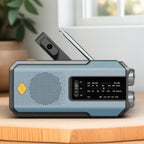 Solar Emergency Radio with LED Flashlight Blue-4