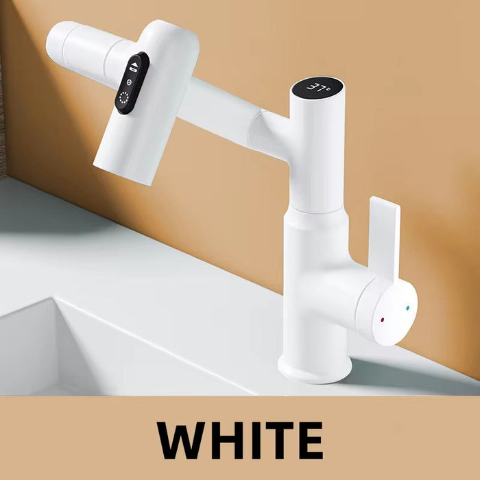 Robinet de lavabo intelligent rotatif avec éclairage LED