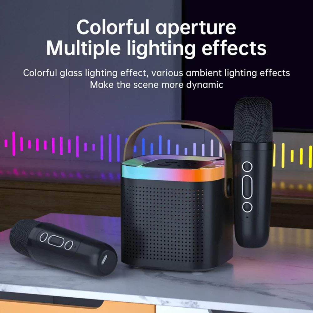 Bärbart Bluetooth-karaokesystem med mikrofoner