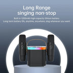 Bärbart Bluetooth-karaokesystem med mikrofoner