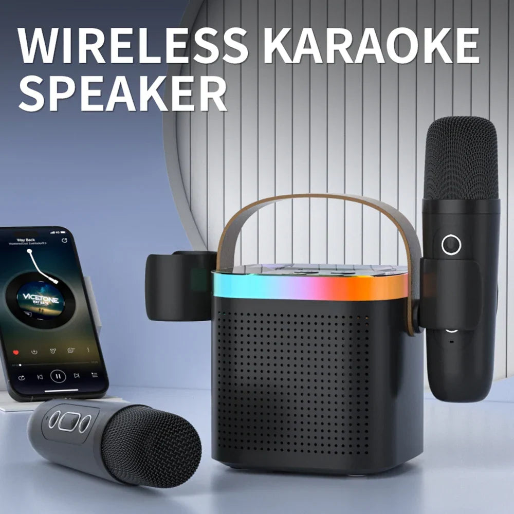 Bärbart Bluetooth-karaokesystem med mikrofoner