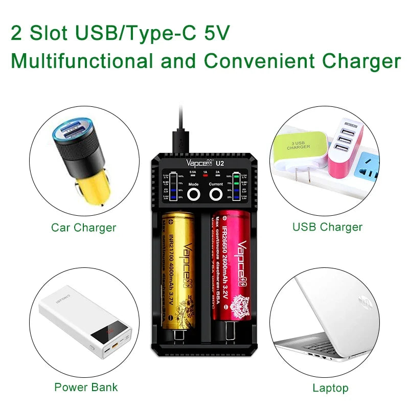 Vapcell U2 2 A smart mini USB charger