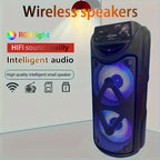 Portable outdoor wireless speaker with LED lights