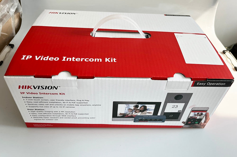 Hikvision Wi-Fi IP-videoporttelefonpaket med 7-tumsmonitor DS-KIS604-S(C)