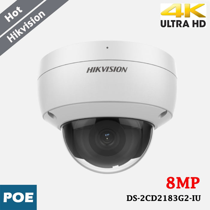 Cámara IP Hikvision DS-2CD2183G2-IU de 8 MP, 120 dB WDR y H.265+, personas y vehículos