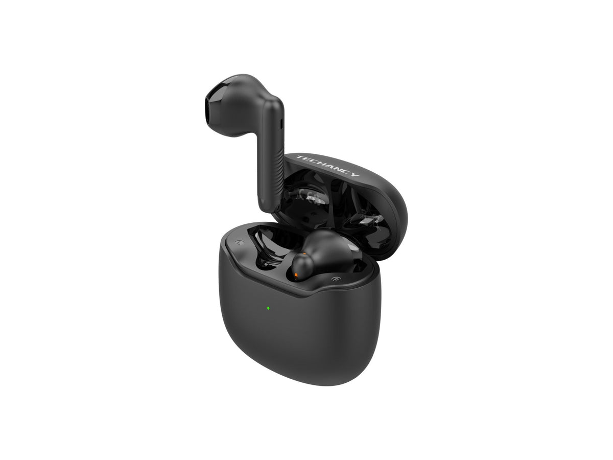 Techancy Auricular TWS KP2709 Sem Fios 5.3 Bluetooth Porta Type C Distancia de 10m 5h de Musica Estojo de Carga 320mAh Preto-0