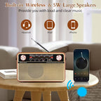 Bärbar radio AM/FM/SW med USB, TF och AUX