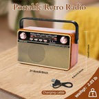 Bärbar radio AM/FM/SW med USB, TF och AUX