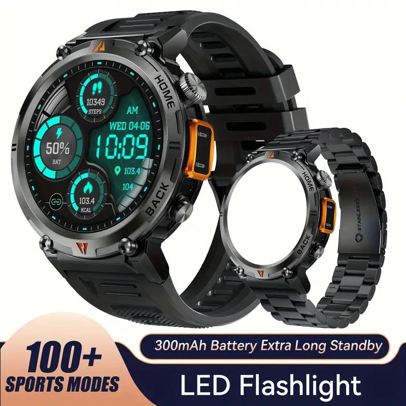 Montre connectée à écran tactile avec lampe torche