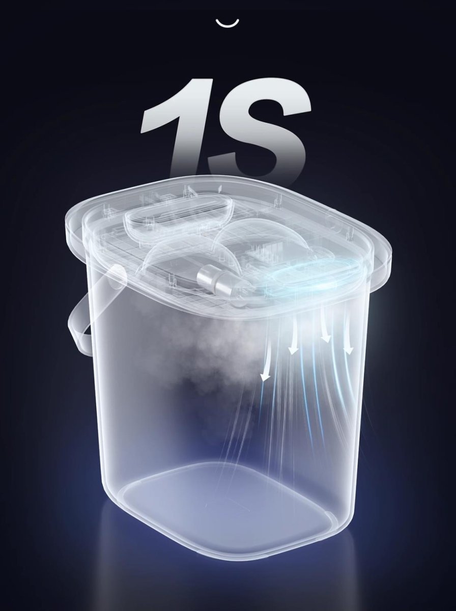 Smart vacuum pet food storage container